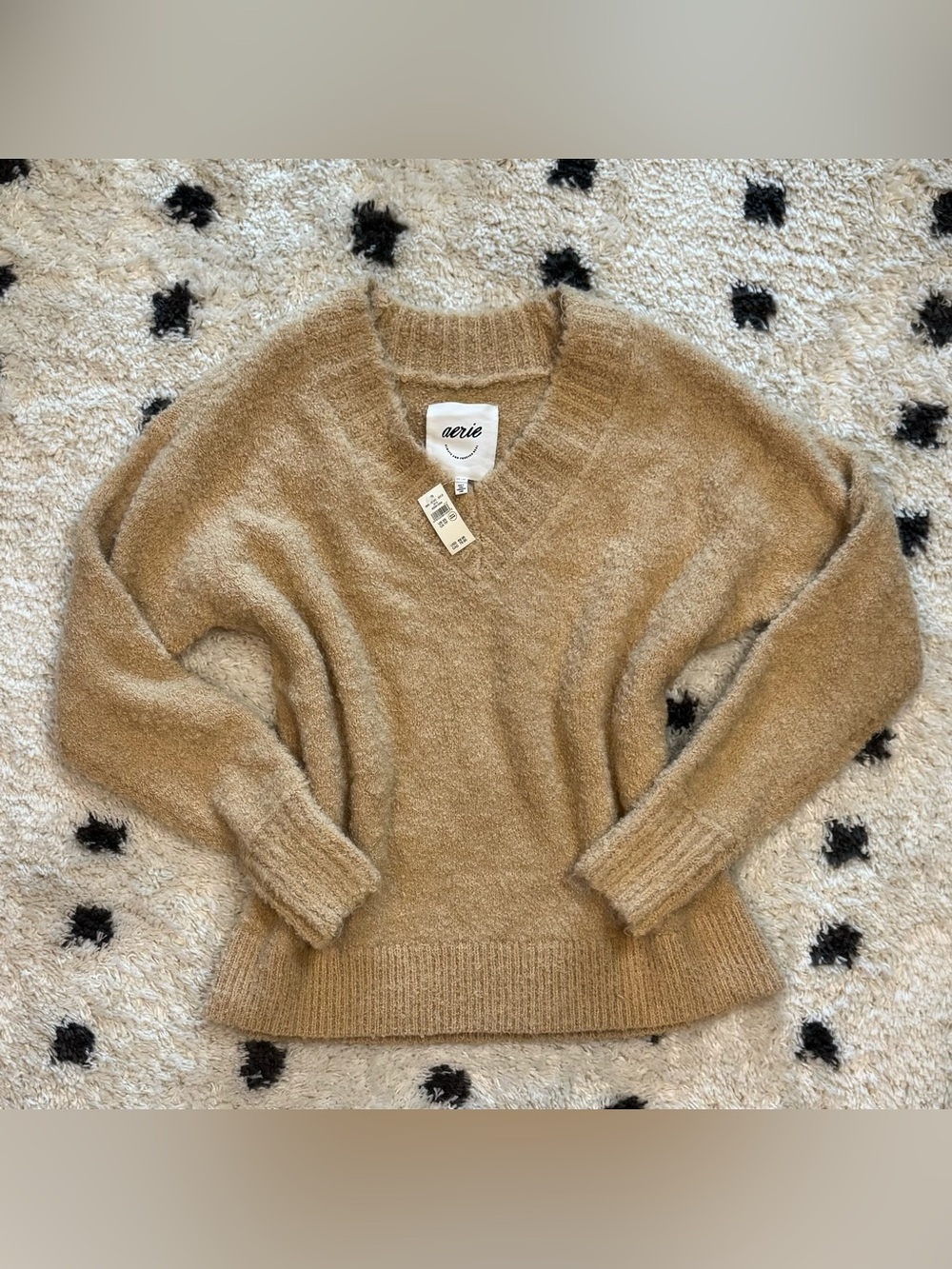 aerie NWT Teddy Bouclé Oversized Tunic Sweater - Koko Brown (XS)